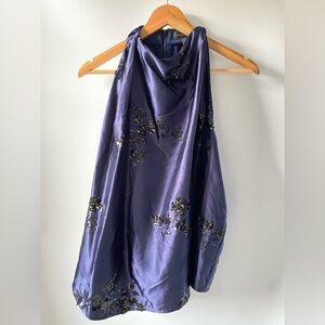 Donna Karan Midnight Sequin Top SZ L NWT